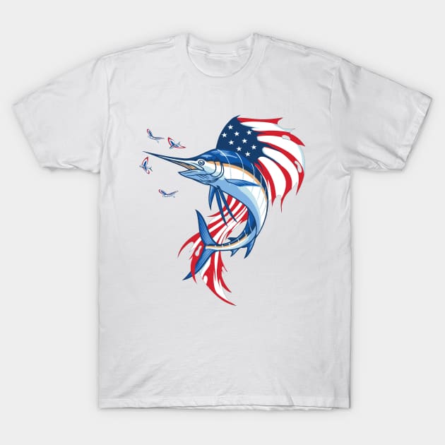 Fishing Patriotic Sailfish T-Shirt by Dailygrind